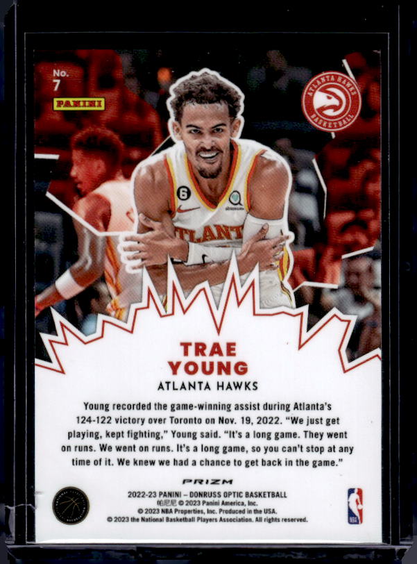 2022-23 Donruss Optic #7 Trae Young My House Purple