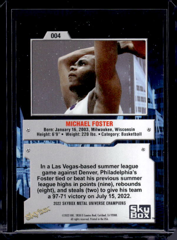 2022 SkyBox Metal Universe Champions #004 Michael Foster Aqua