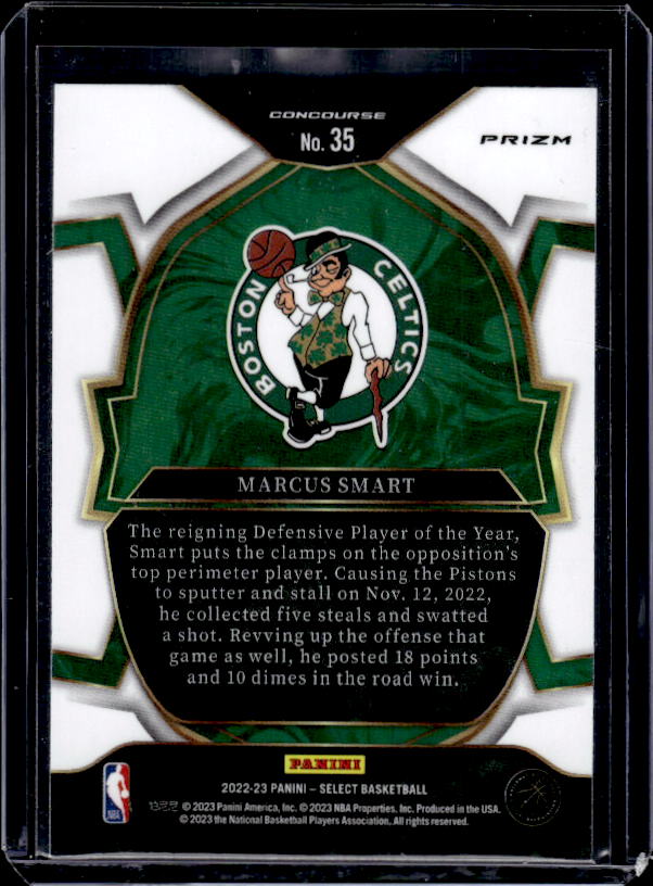 2022-23 Panini Select #35 Marcus Smart Orange Flash Prizms
