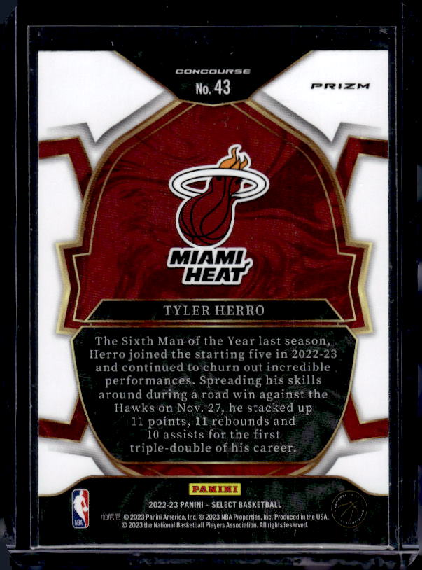 2022-23 Panini Select #43 Tyler Herro Orange Flash Prizms