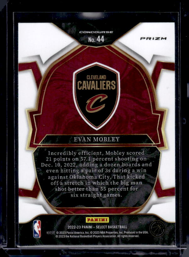 2022-23 Panini Select #44 Evan Mobley Blue Prizms