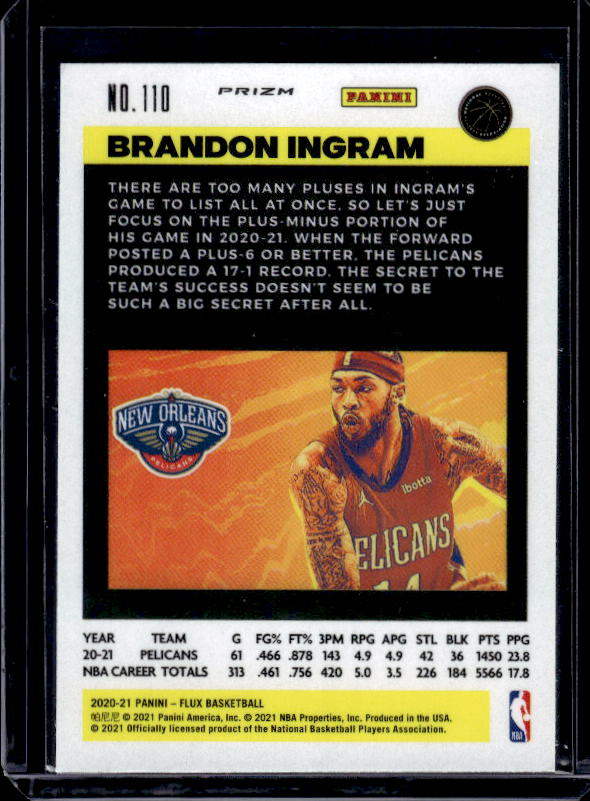 2020-21 Panini Flux #110 Brandon Ingram Silver