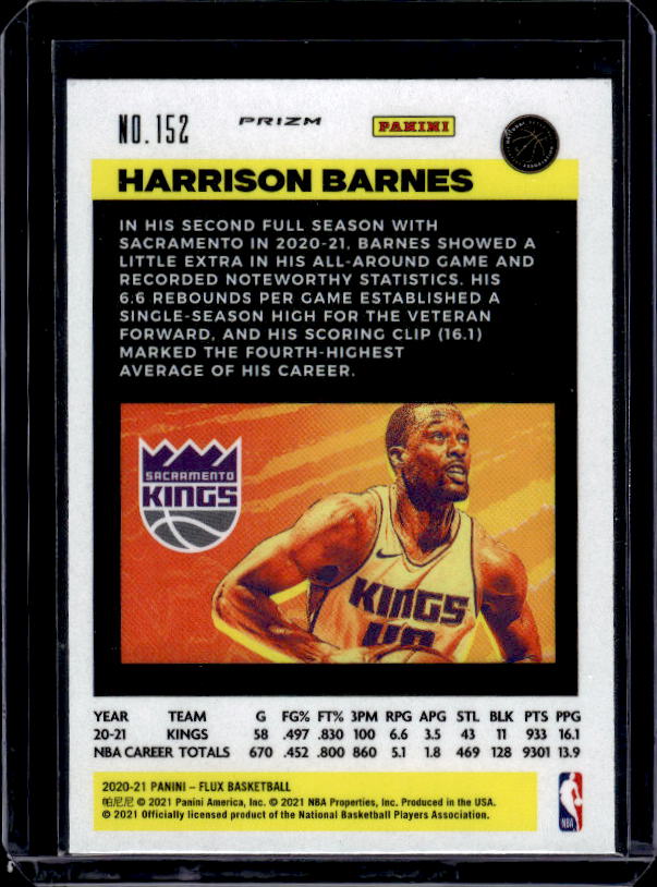 2020-21 Panini Flux #152 Harrison Barnes Red Cracked Ice