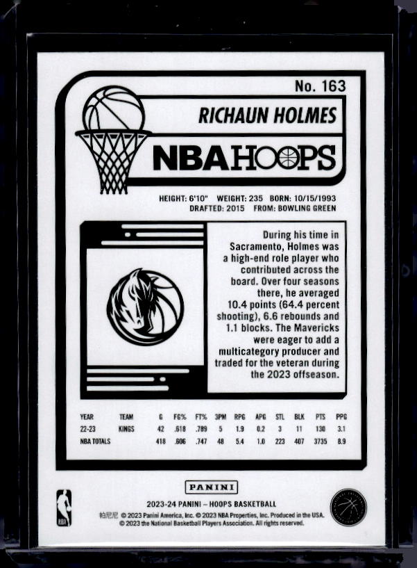 2023-24 Hoops #163 Richaun Holmes Purple