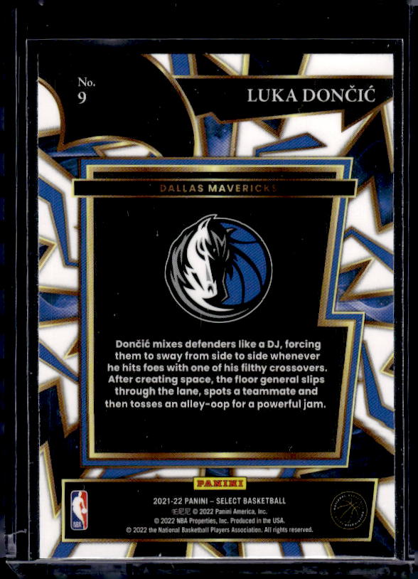 2021-22 Panini Select #9 Luka Doncic Turbo Charged Silver Prizms