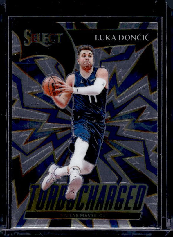 2021-22 Panini Select #9 Luka Doncic Turbo Charged Silver Prizms