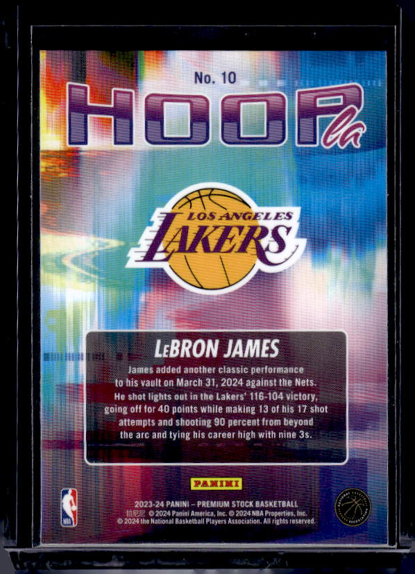 2023-24 Hoops Premium Stock #10 Lebron James Hoopla