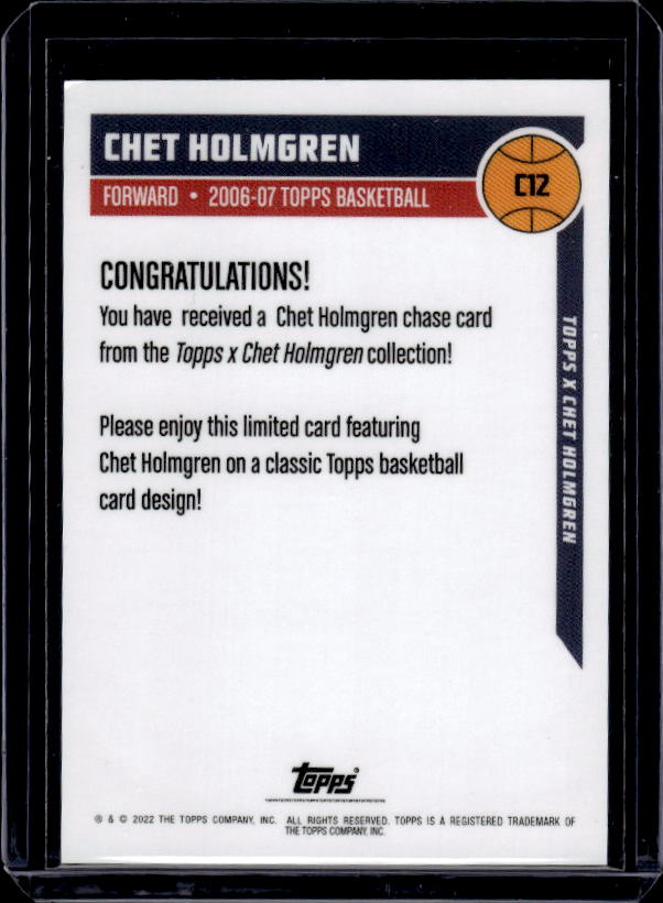 2022 Topps Chet Holmgren Art Collection #C12 Chet Holmgren Retro