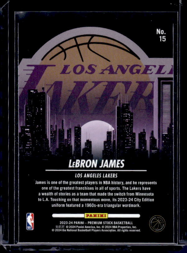2023-24 Hoops Premium Stock #15 Lebron James City Edition