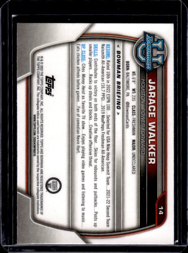2022-23 Bowman University Chrome #14 Jarace Walker