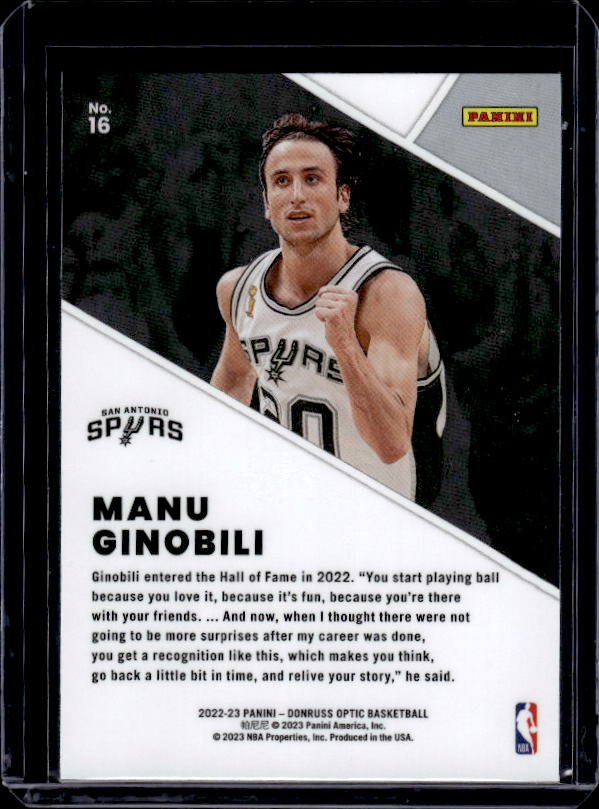 2022-23 Donruss Optic #16 Manu Ginobili Winner Stays