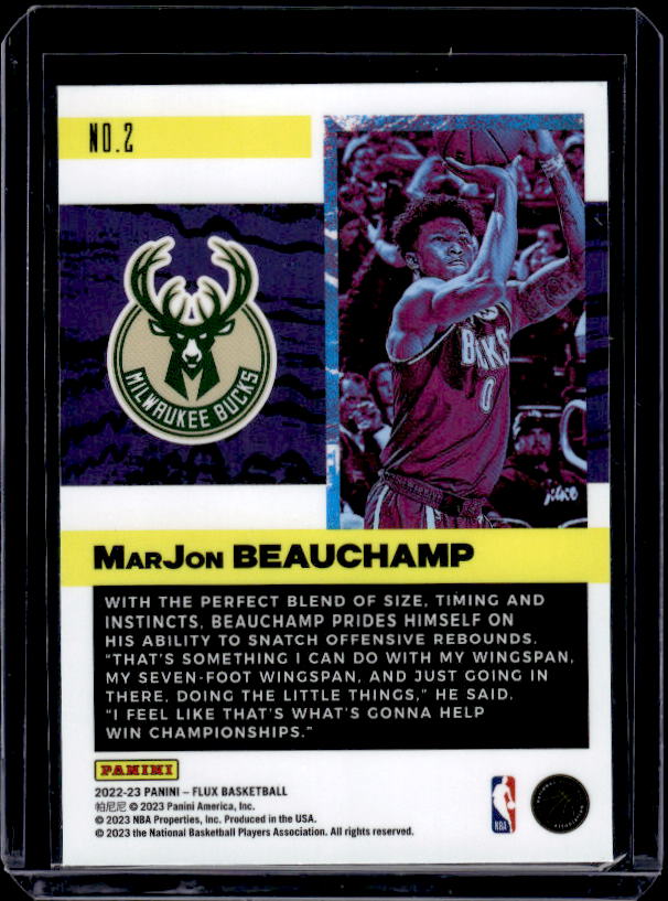 2022-23 Panini Flux #2 MarJon Beauchamp Freshman Year