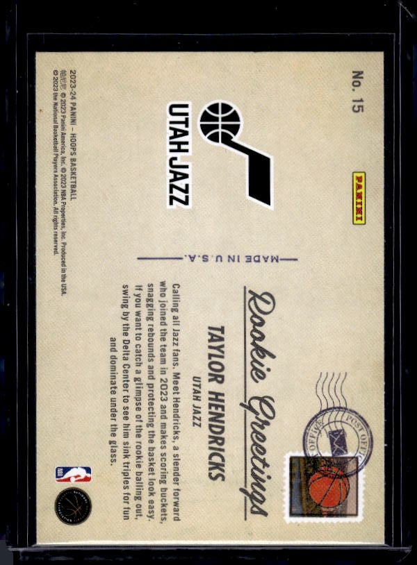 2023-24 Hoops #15 Taylor Hendricks Rookie Greetings