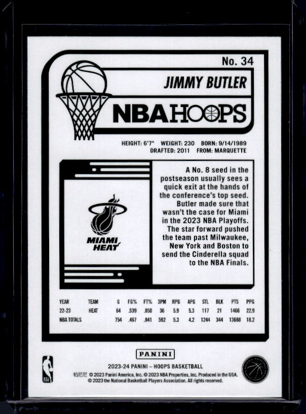 2023-24 Hoops #34 Jimmy Butler Blue