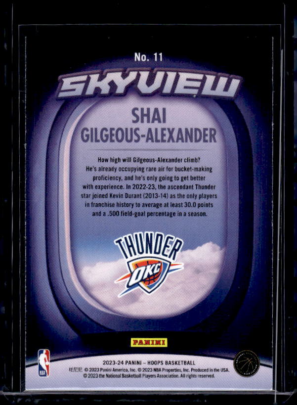 2023-24 Hoops Winter #11 Shai Gilgeous-Alexander Skyview