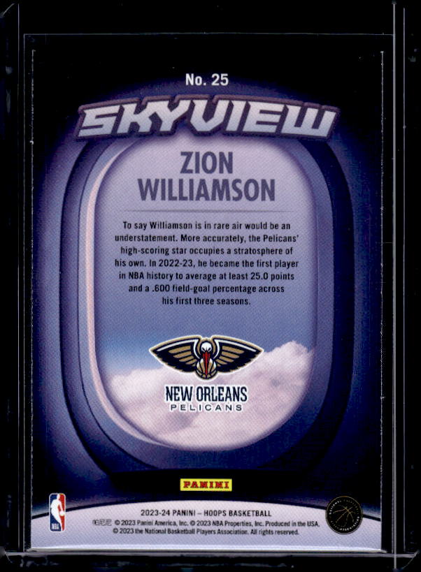 2023-24 Hoops #25 Zion Williamson Skyview