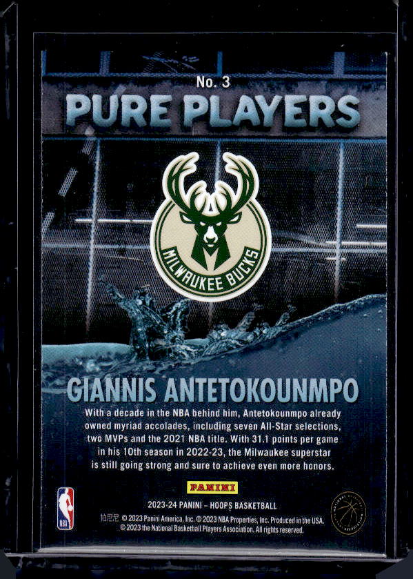 2023-24 Hoops #3 Giannis Antetokounmpo Pure Players