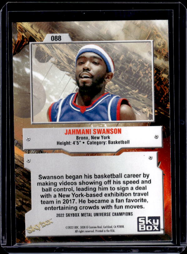 2022 SkyBox Metal Universe Champions #088 Jahmani Swanson