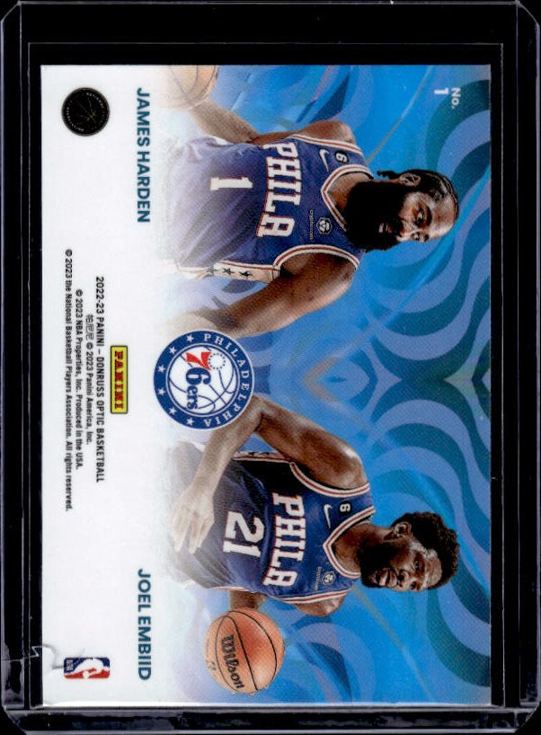 2022-23 Donruss Optic #1 James Harden / Joel Embiid Optical Illusions