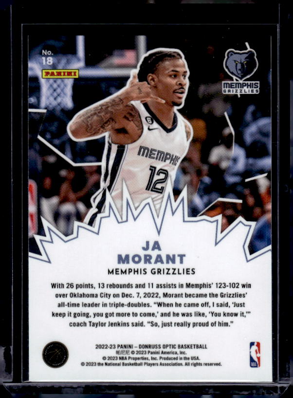 2022-23 Donruss Optic #18 Ja Morant My House