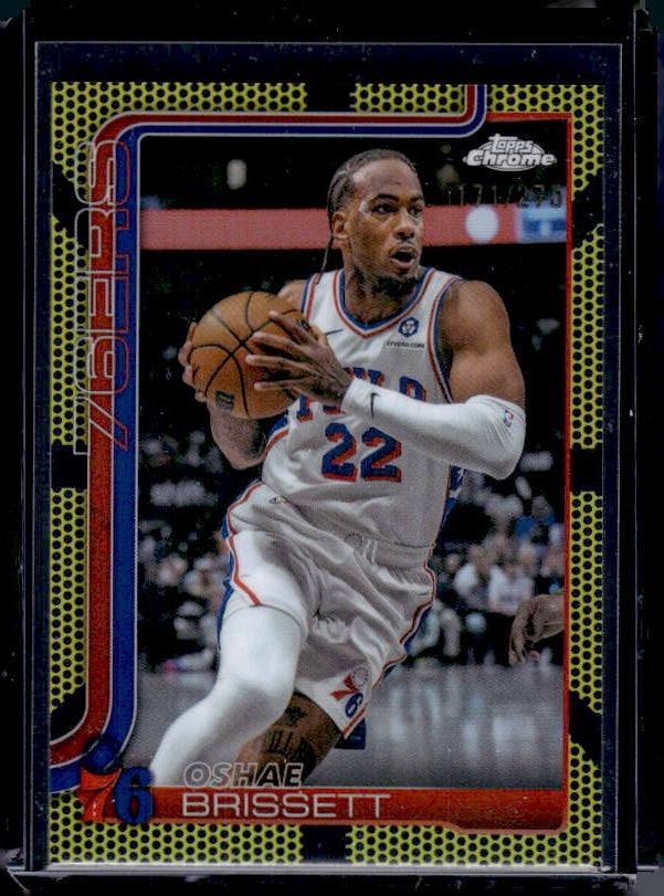 2025-26 Topps Chrome #20 Oshae Brissett Yellow Basketball Refractor #/275