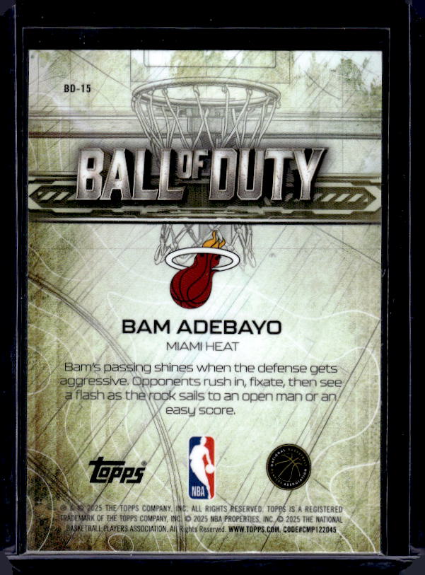2025-26 Topps Chrome #BD-15 Bam Adebayo Ball of Duty