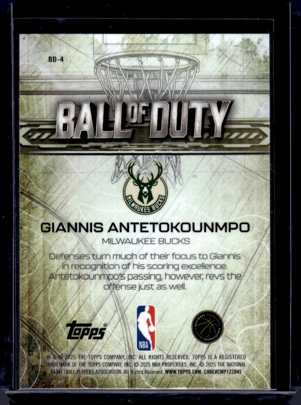 2025-26 Topps Chrome #BD-4 Giannis Antetokounmpo Ball of Duty