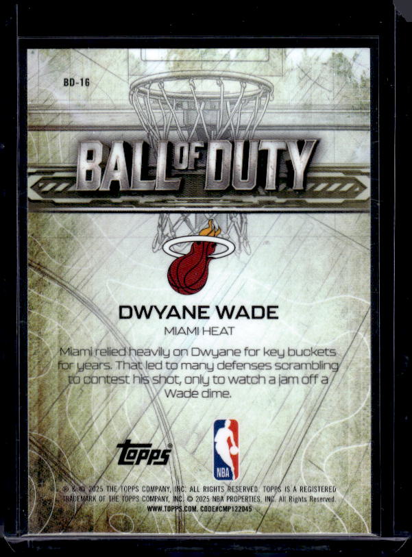 2025-26 Topps Chrome #BD-16 Dwyane Wade Ball of Duty