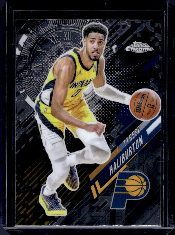2025-26 Topps Chrome #GT-5 Tyrese Haliburton Go Time Aqua Refractor #/199