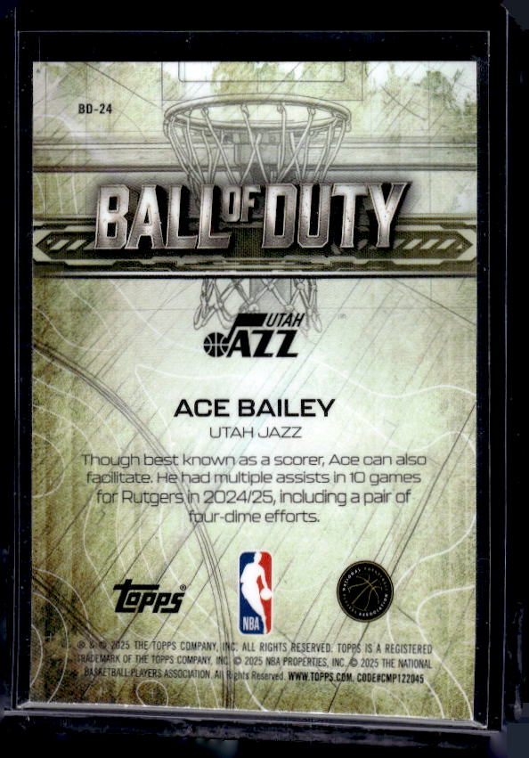 2025-26 Topps Chrome #BD-24 Ace Bailey Ball of Duty