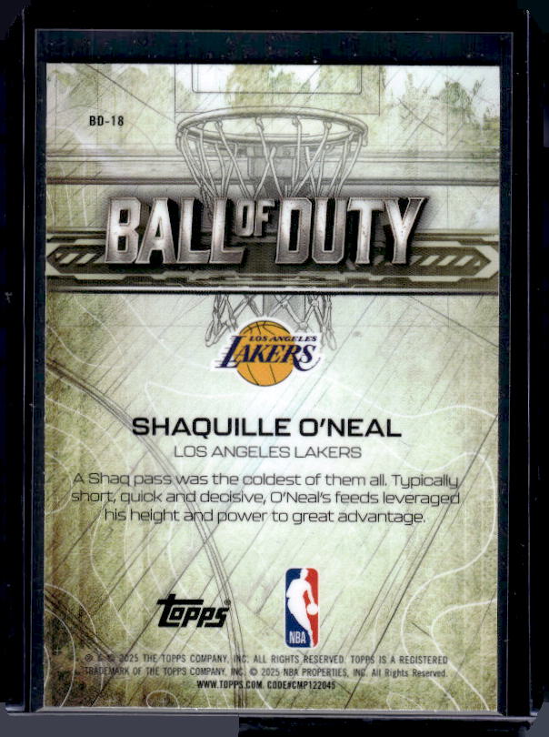 2025-26 Topps Chrome #BD-18 Shaquille O'Neal Ball of Duty
