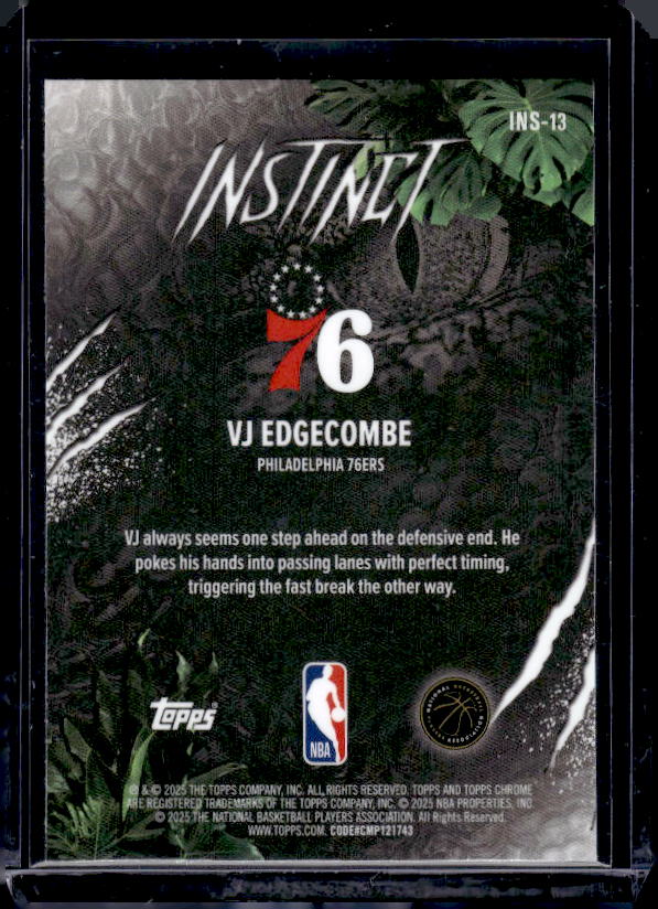 2025-26 Topps Chrome # INS-13 VJ Edgecombe Instinct