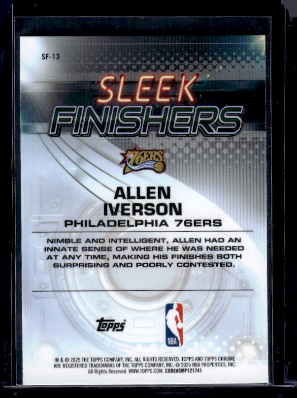 2025-26 Topps Chrome #SF-13 Allen Iverson Sleek Finishers