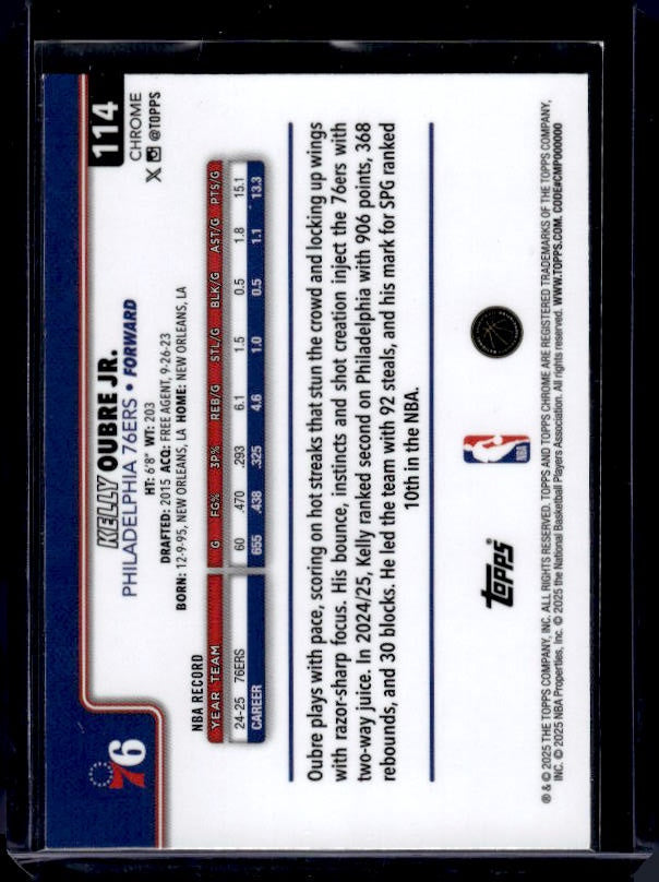 2025-26 Topps Chrome #114 Kelly Oubre Jr. Red White and Blue Refractor