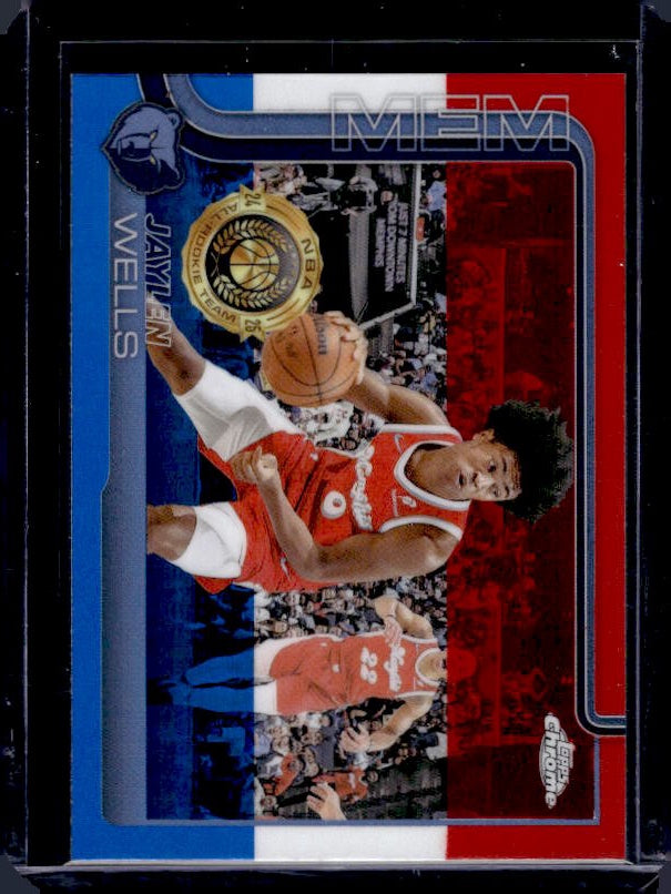 2025-26 Topps Chrome #200 Jaylen Wells Red White and Blue Refractor
