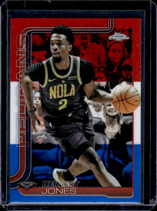 2025-26 Topps Chrome #120 Herbert Jones Red White and Blue Refractor