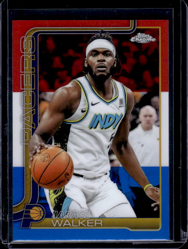 2025-26 Topps Chrome #53 Jarace Walker Red White and Blue Refractor
