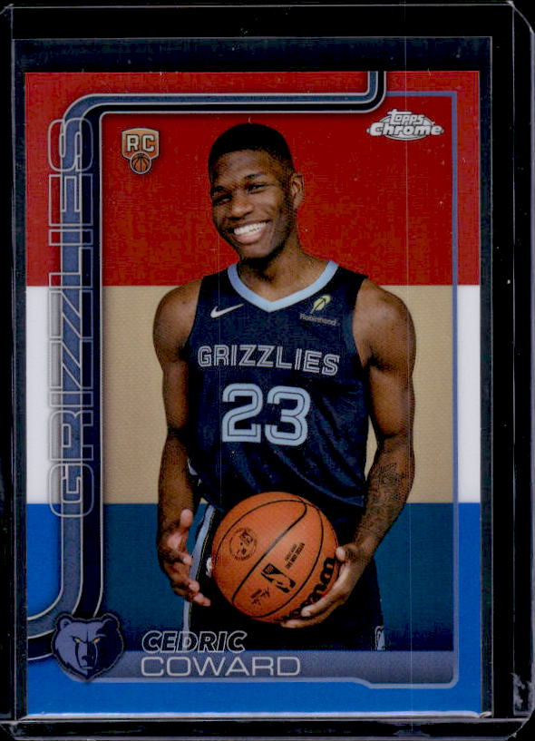 2025-26 Topps Chrome #261 Cedric Coward Red White and Blue Refractor