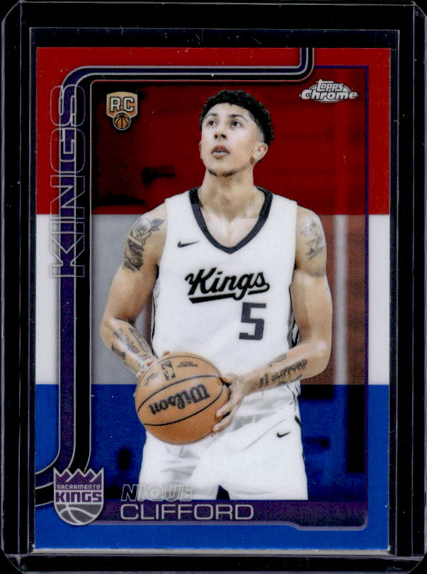 2025-26 Topps Chrome #274 Nique Clifford Red White and Blue Refractor