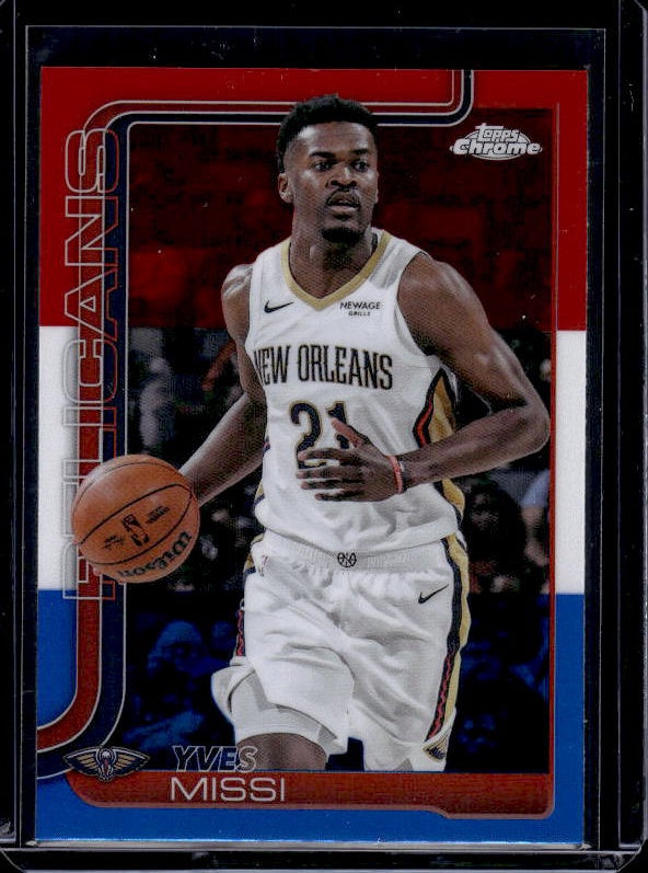 2025-26 Topps Chrome #102 Yves Missi Red White and Blue Refractor