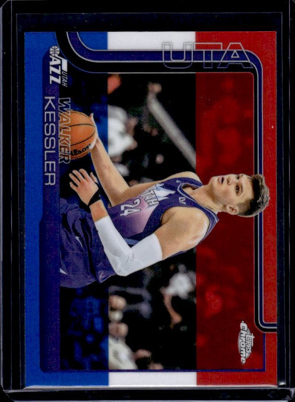 2025-26 Topps Chrome #205 Walker Kessler Red White and Blue Refractor