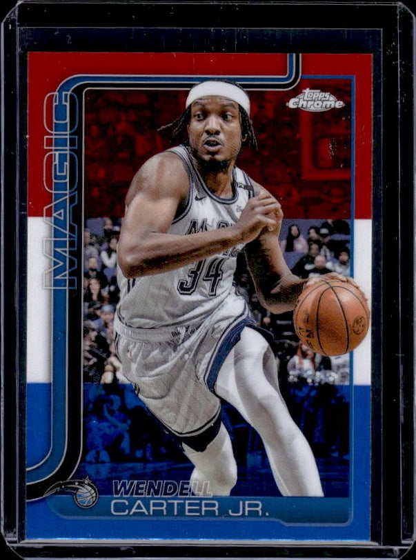 2025-26 Topps Chrome #113 Wendell Carter Jr. Red White and Blue Refractor