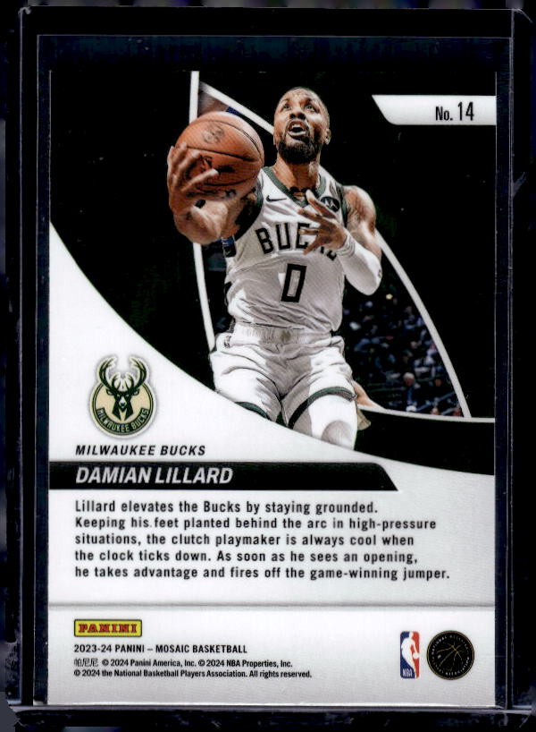 2023-24 Panini Mosaic #14 Damian Lillard Elevate