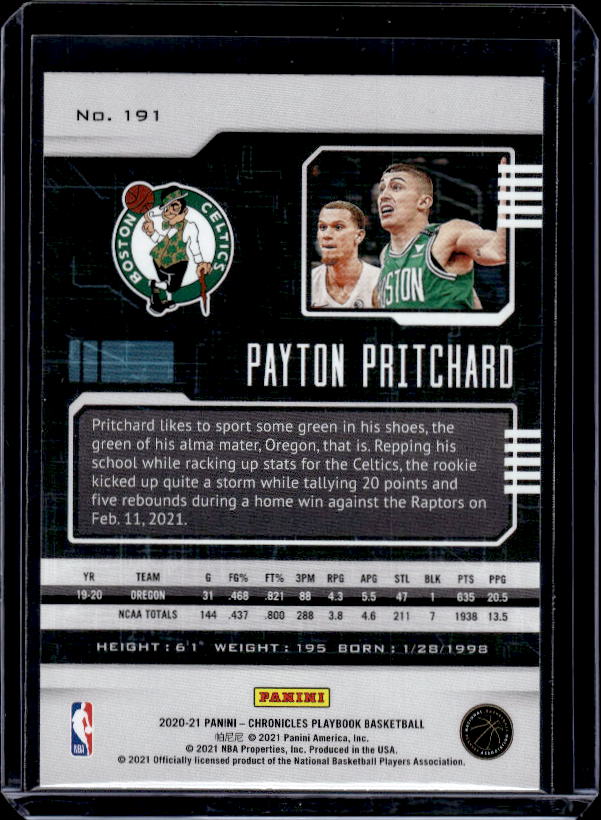 2020-21 Panini Chronicles #191 Payton Pritchard