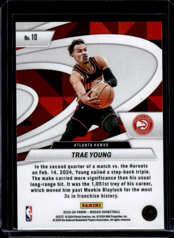 2023-24 Panini Mosaic #10 Trae Young Give and Go