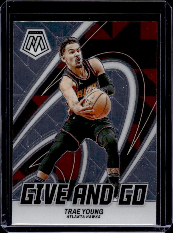 2023-24 Panini Mosaic #10 Trae Young Give and Go