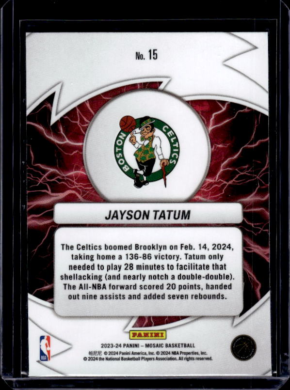2023-24 Panini Mosaic #15 Jayson Tatum Thunder Road