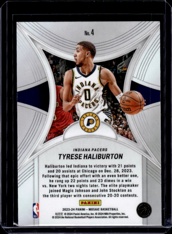 2023-24 Panini Mosaic #4 Tyrese Haliburton Epic Performers