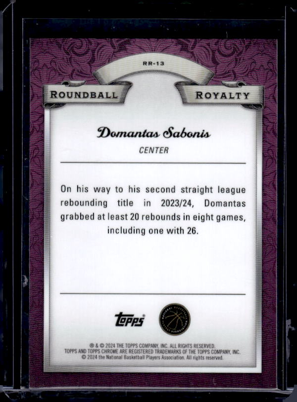 2023-24 Topps Chrome #RR-13 Domantas Sabonis Roundball Royalty