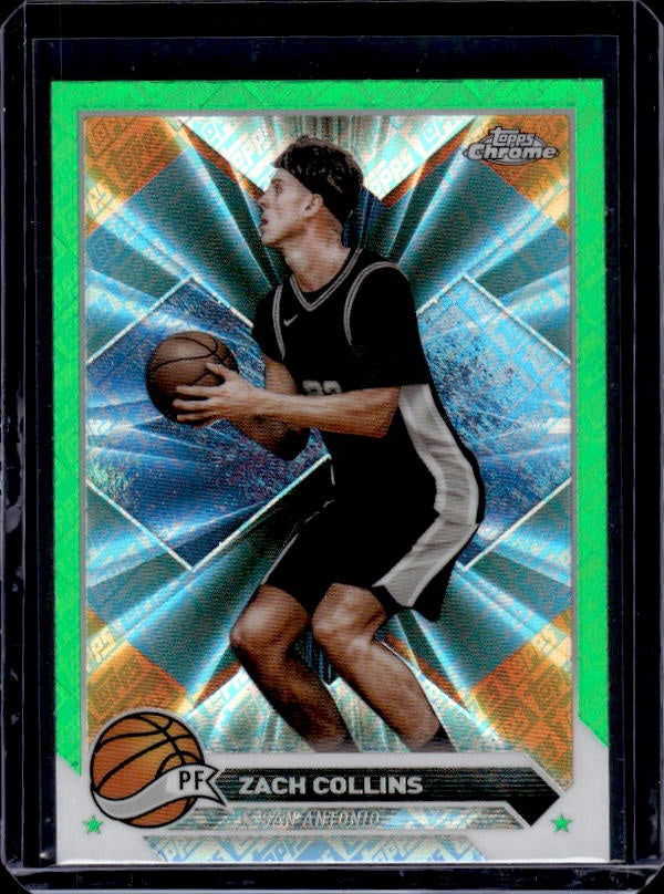 2023-24 Topps Chrome #65 Zach Collins Green Logo Refractors